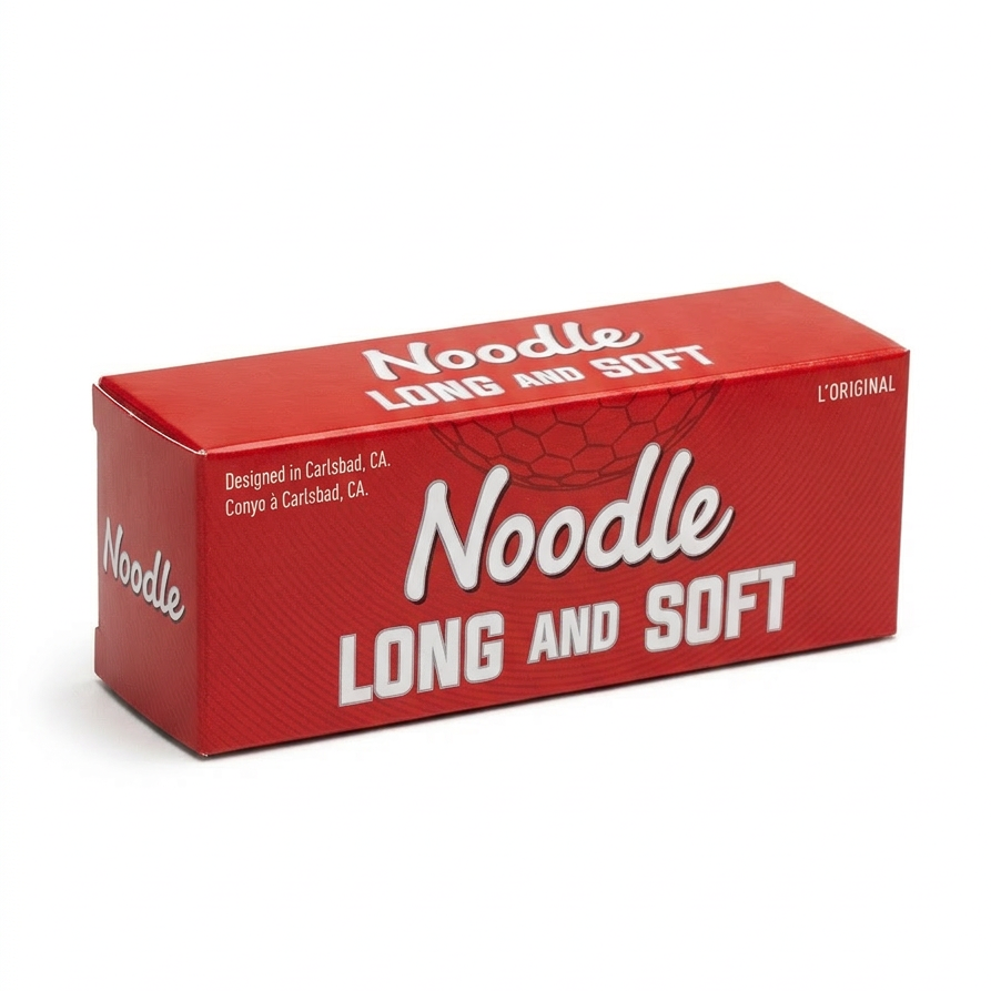 Red box of 'Noodle Long and Soft' on a white background
