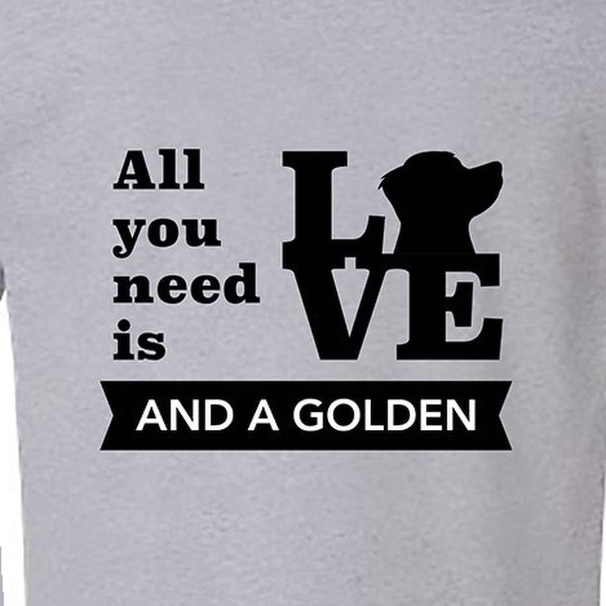 Tee, All You Need Is Love, Light grey, saying close-up