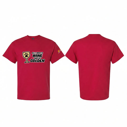 T-shirt - Wine & Golden
