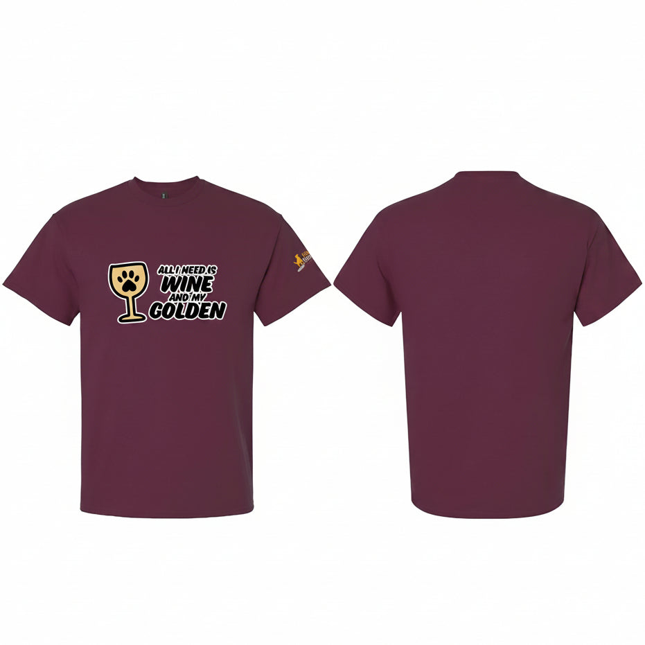 T-shirt - Wine & Golden