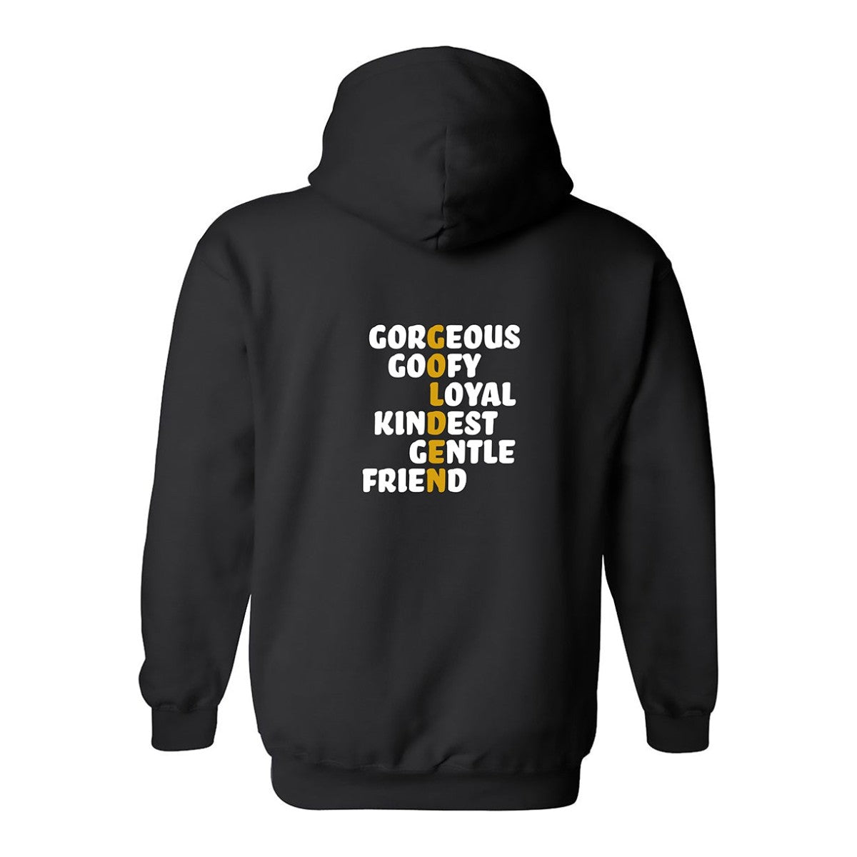 Hoodie, Golden, Black, back