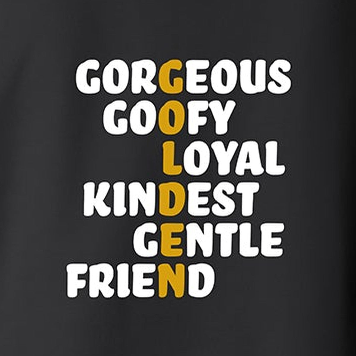 Hoodie, Golden, Black, saying close-up