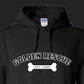 Hoodie, Golden Rescue Bone, Black, saying close-up