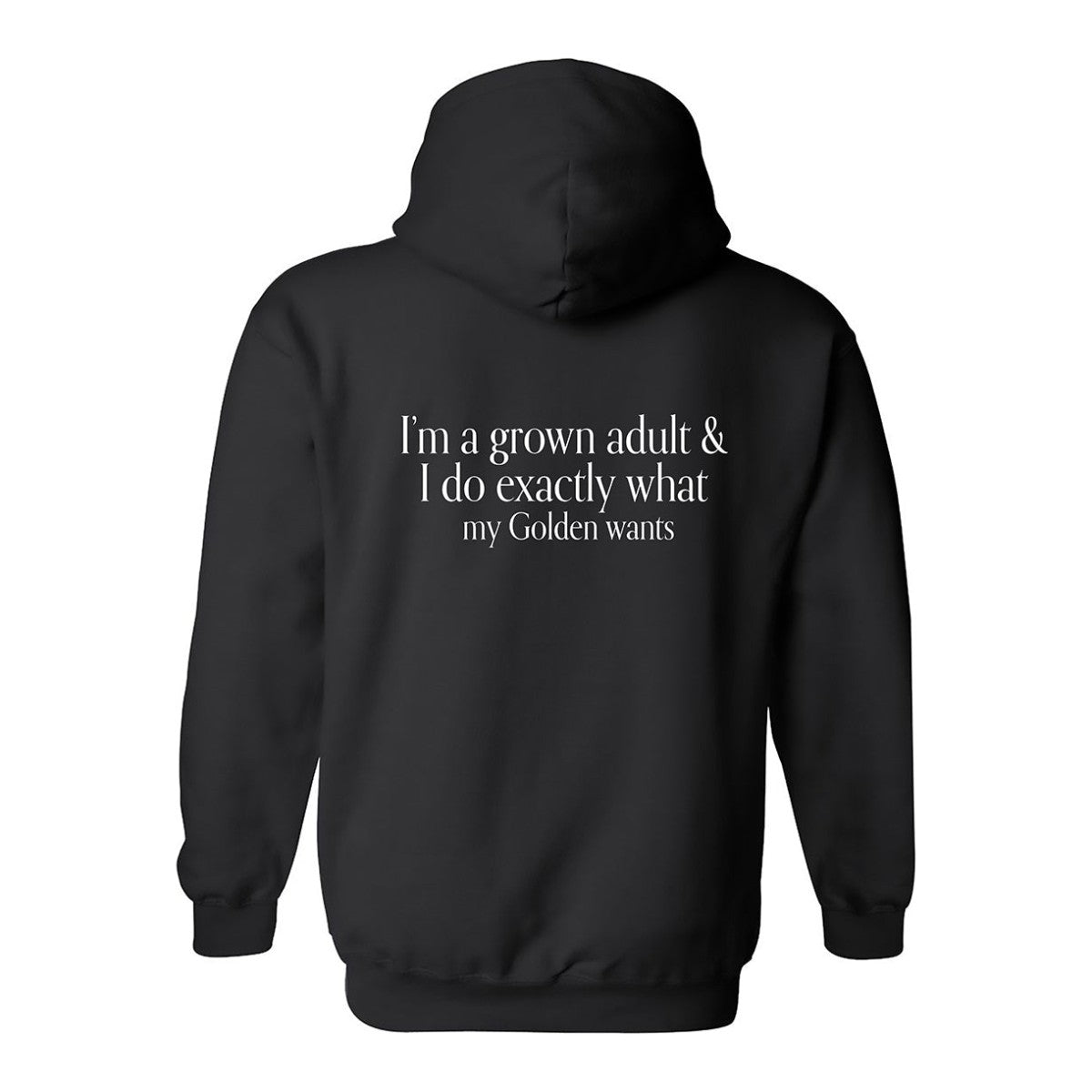Hoodie, Grown Adult, Black, back