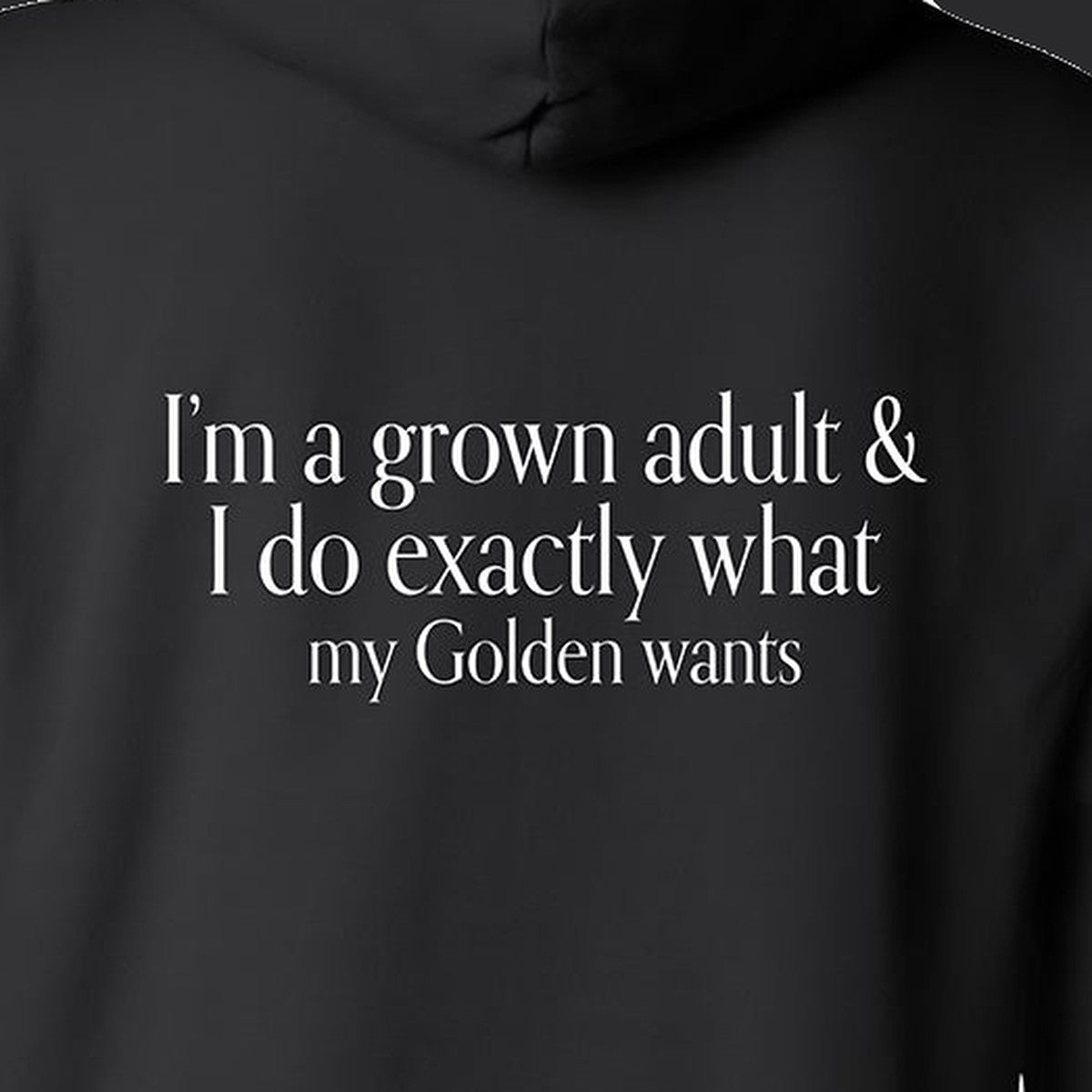 Hoodie, Grown Adult, Black, saying close-up