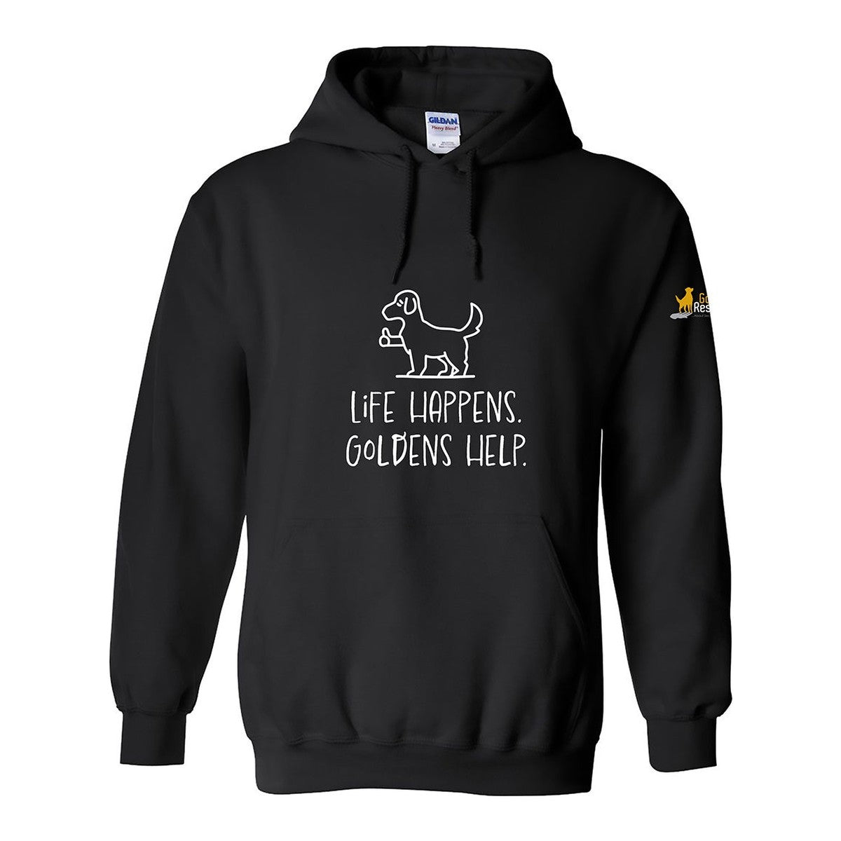 Hoodie, Life Happens, Black, front