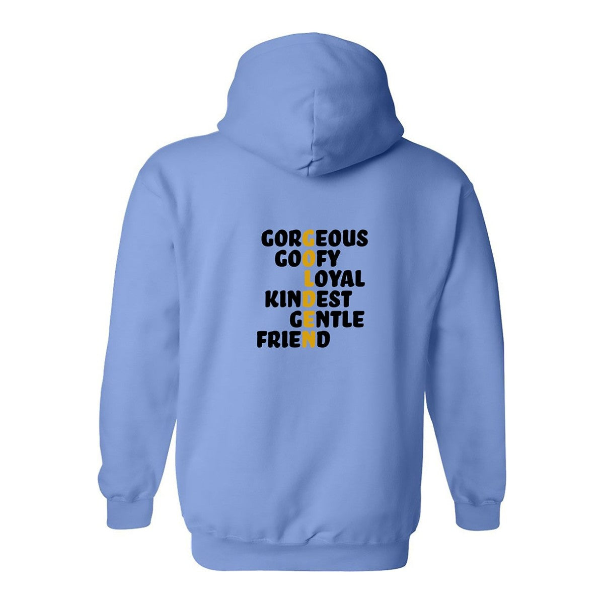 Hoodie, Golden, Blue, back