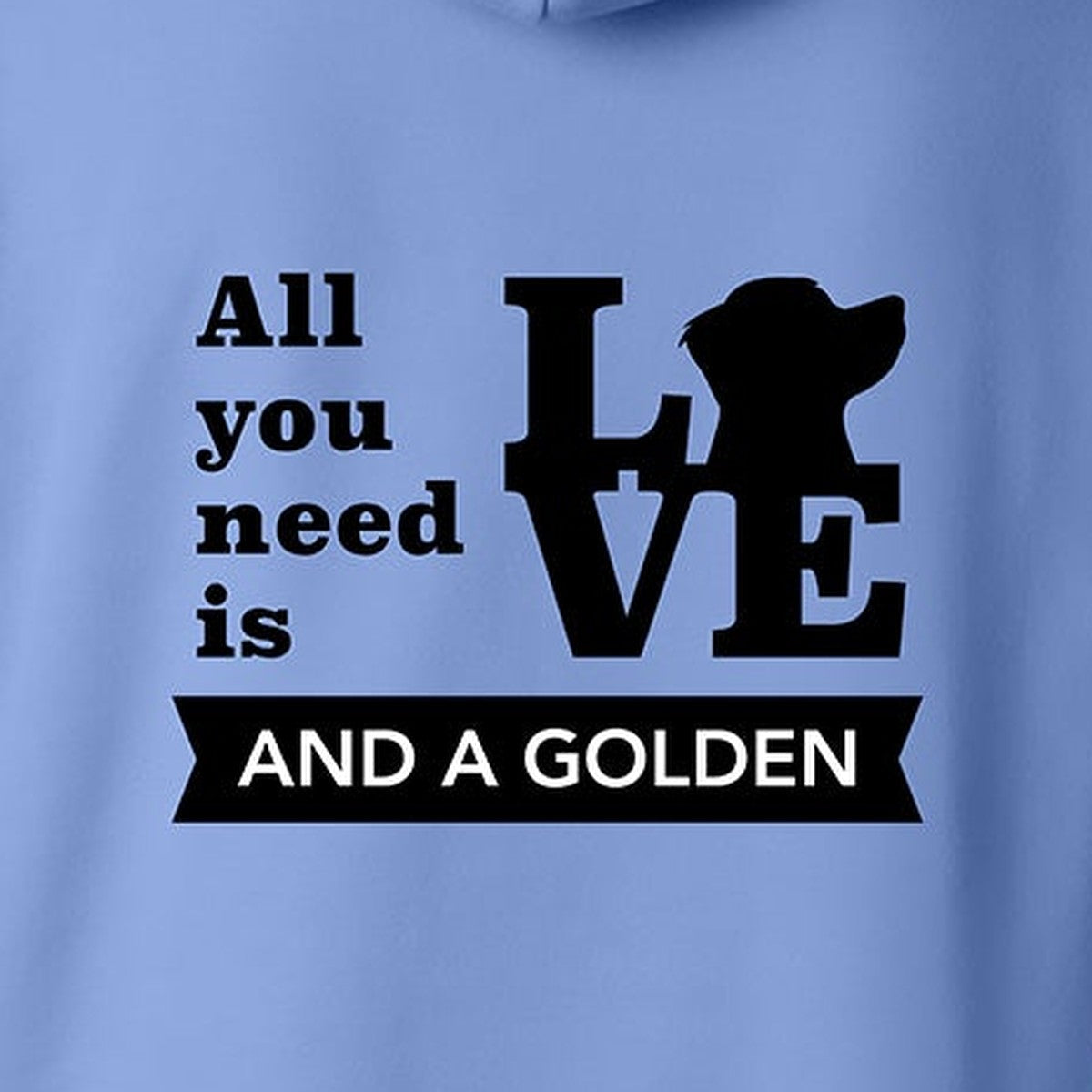 Hoodie, All You Need Is Love, Blue, saying close-up