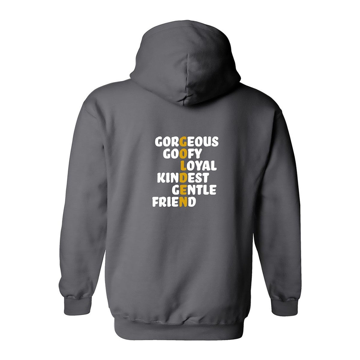 Hoodie, Golden, Grey, back