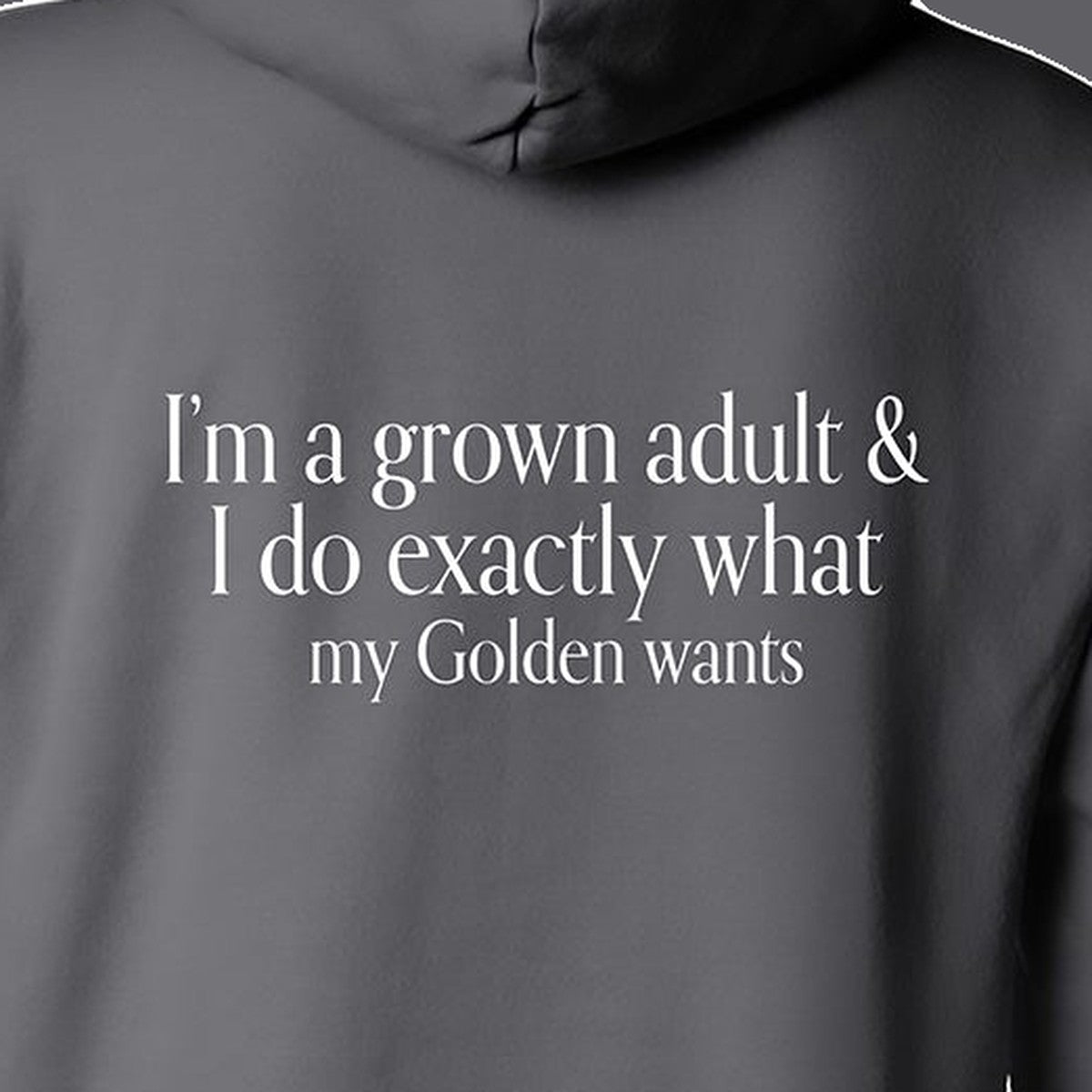 Hoodie, Grown Adult, Grey, saying close-up
