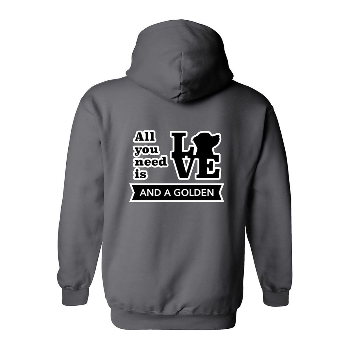 Hoodie, All You Need Is Love, Grey, back