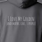 Hoodie, Love My Golden, Grey, saying close-up