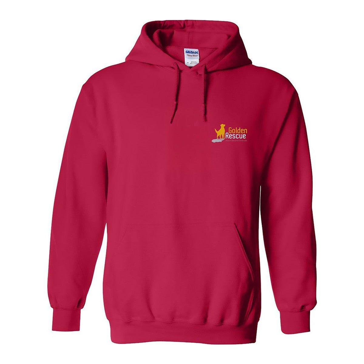 Hoodie, Golden, Red, front