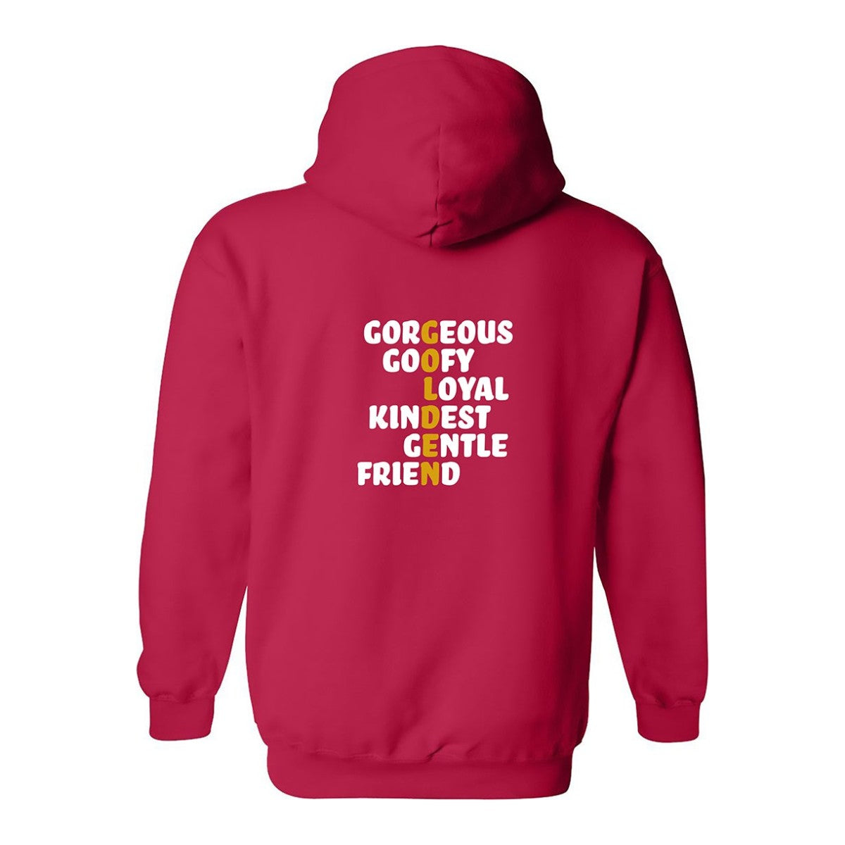 Hoodie, Golden, Red, back