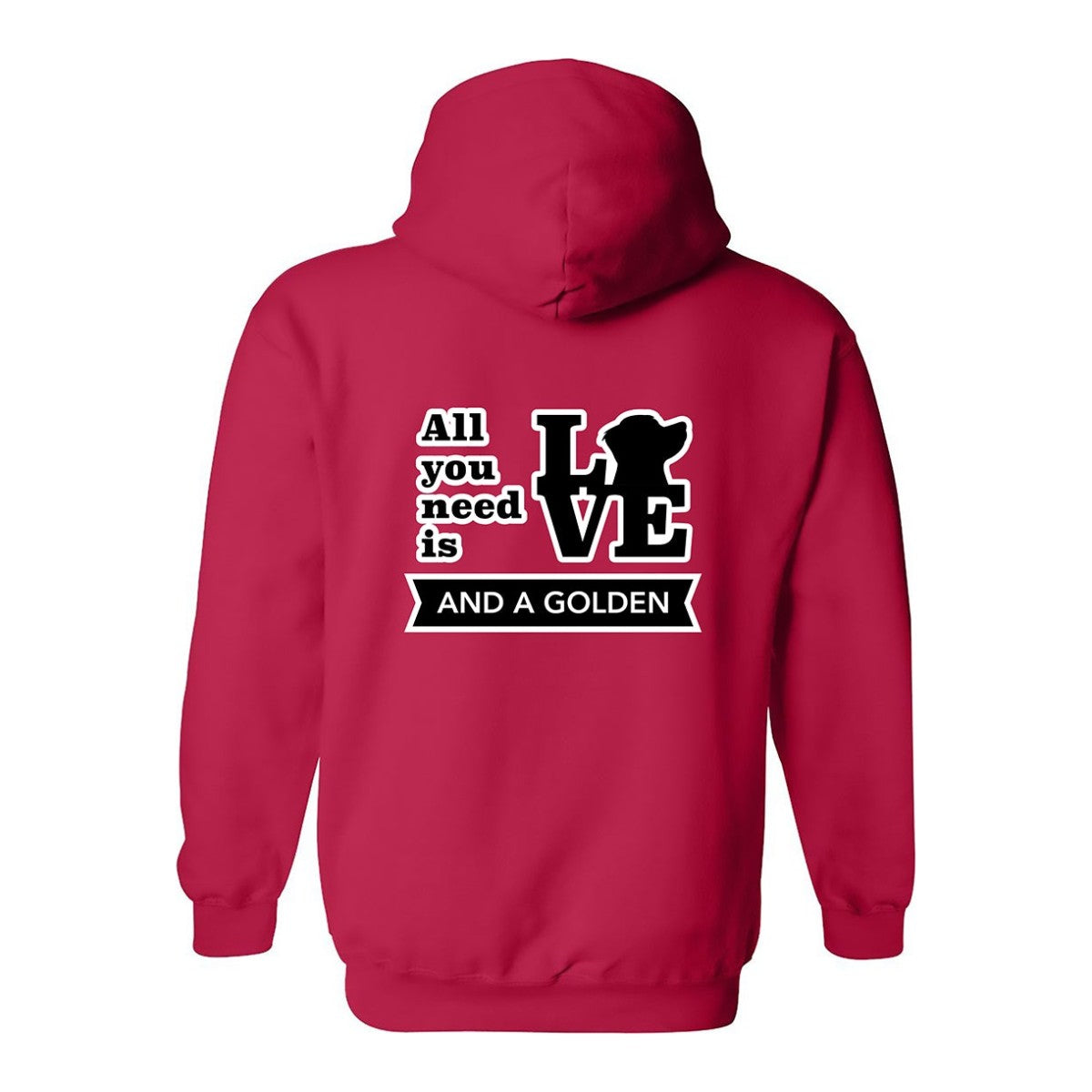Hoodie, All You Need Is Love, Red, back