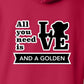 Hoodie, All You Need Is Love, Red, saying close-up