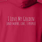 Hoodie, Love My Golden, Red, saying close-up