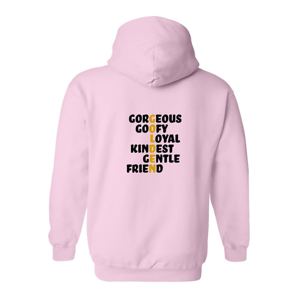 Hoodie, Golden, Pink, back