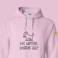 Hoodie, Life Happens, Pink, saying close-up