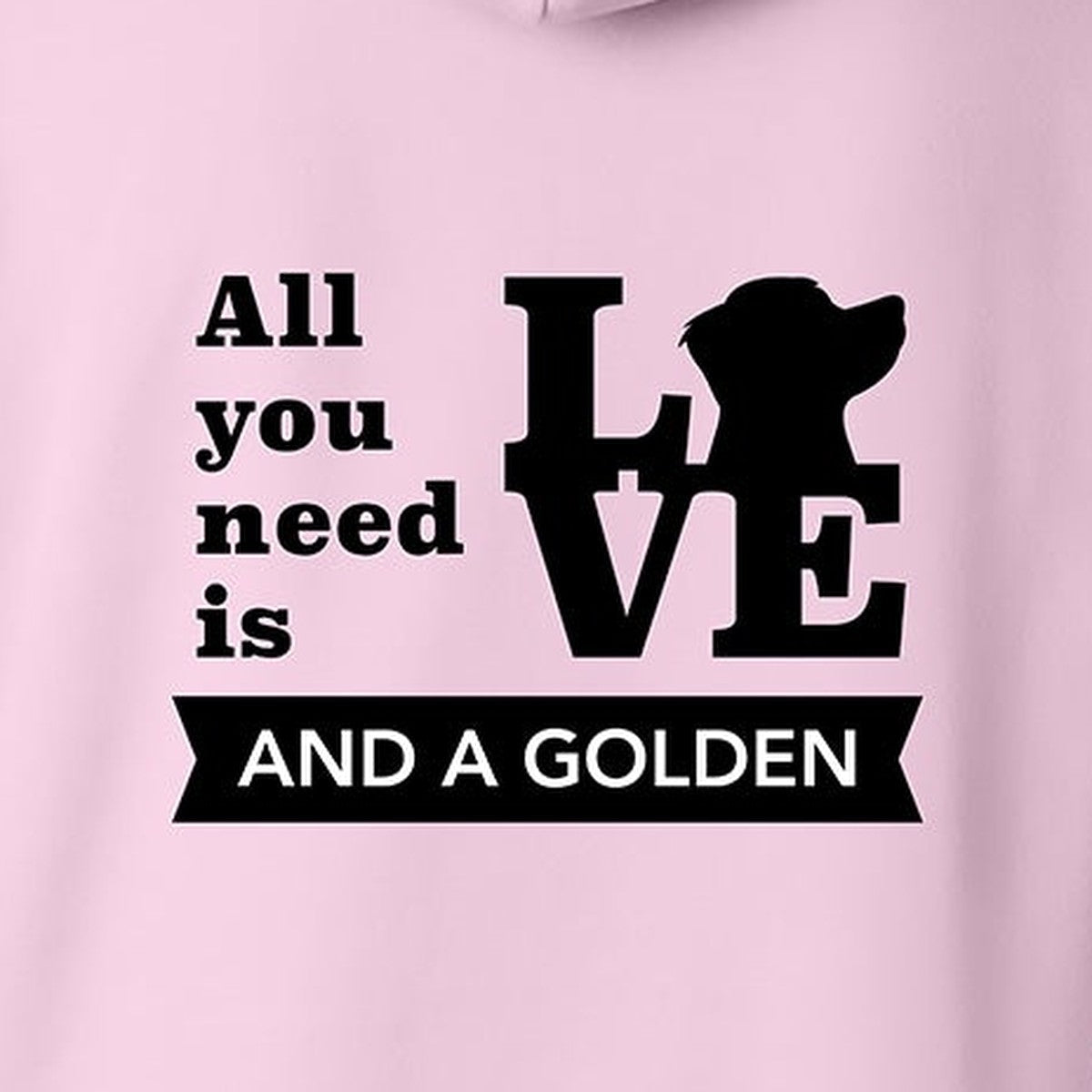 Hoodie, All You Need Is Love, Pink, saying close-up
