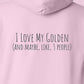 Hoodie, Love My Golden, Pink, saying close-up