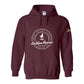 Hoodie, Golden Rescue Crest, Maroon, front