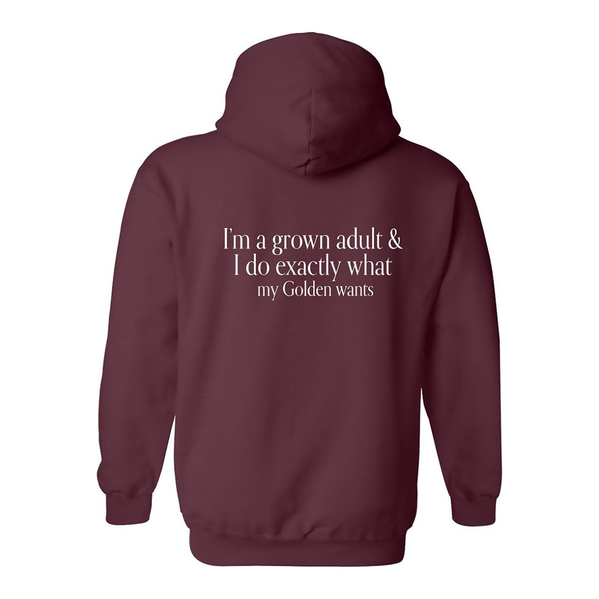 Hoodie, Grown Adult, Maroon, back