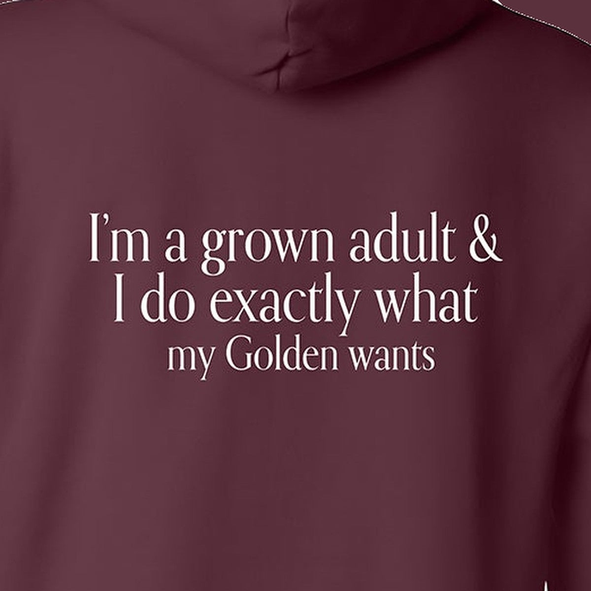 Hoodie, Grown Adult, Maroon, saying close-up