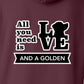 Hoodie, All You Need Is Love, Maroon, saying close-up