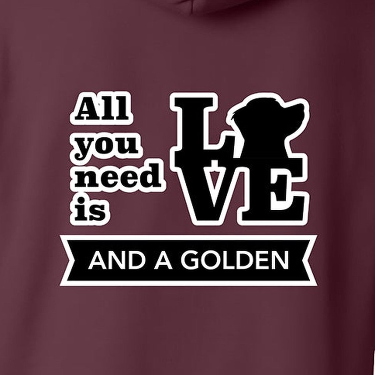 Hoodie, All You Need Is Love, Maroon, saying close-up