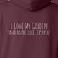 Hoodie, Love My Golden, Maroon, saying close-up