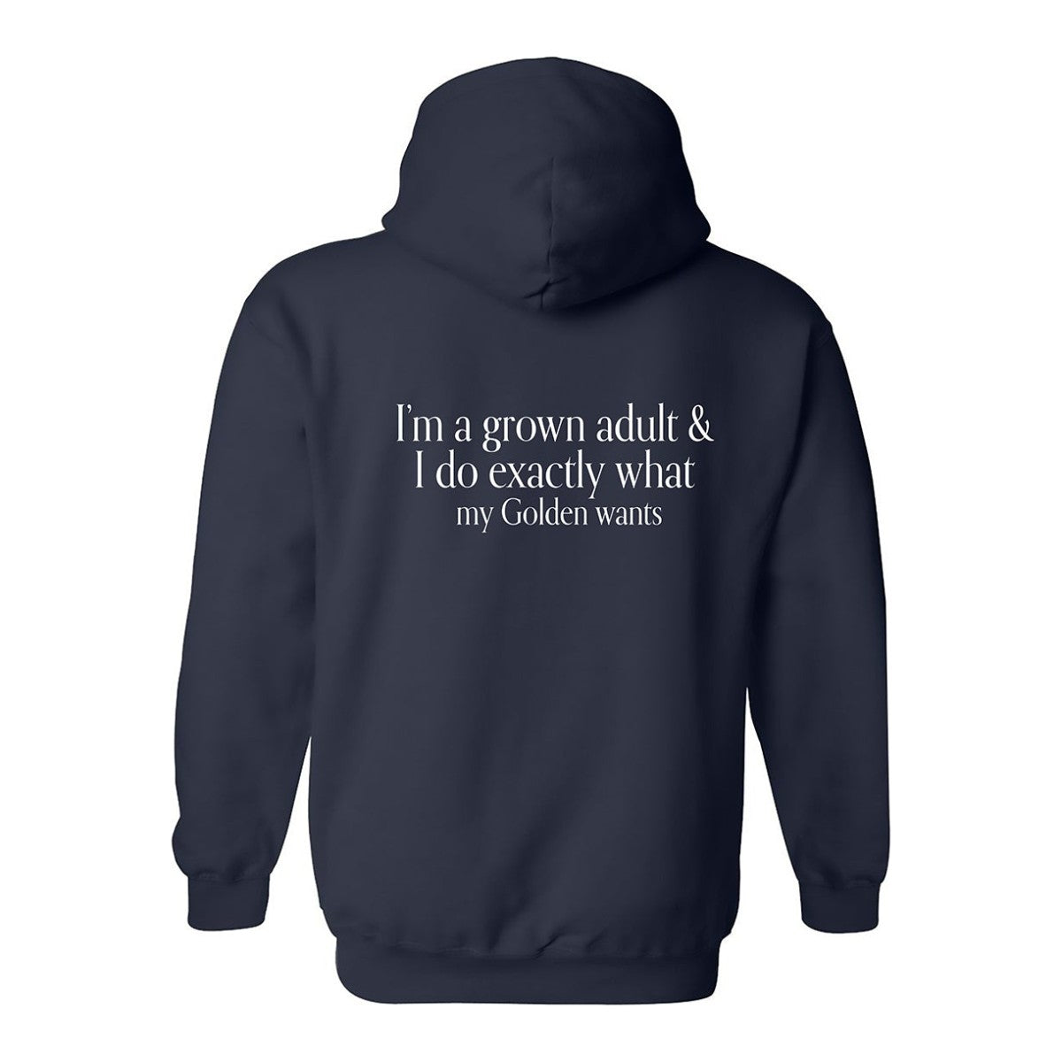 Hoodie, Grown Adult, Navy, back