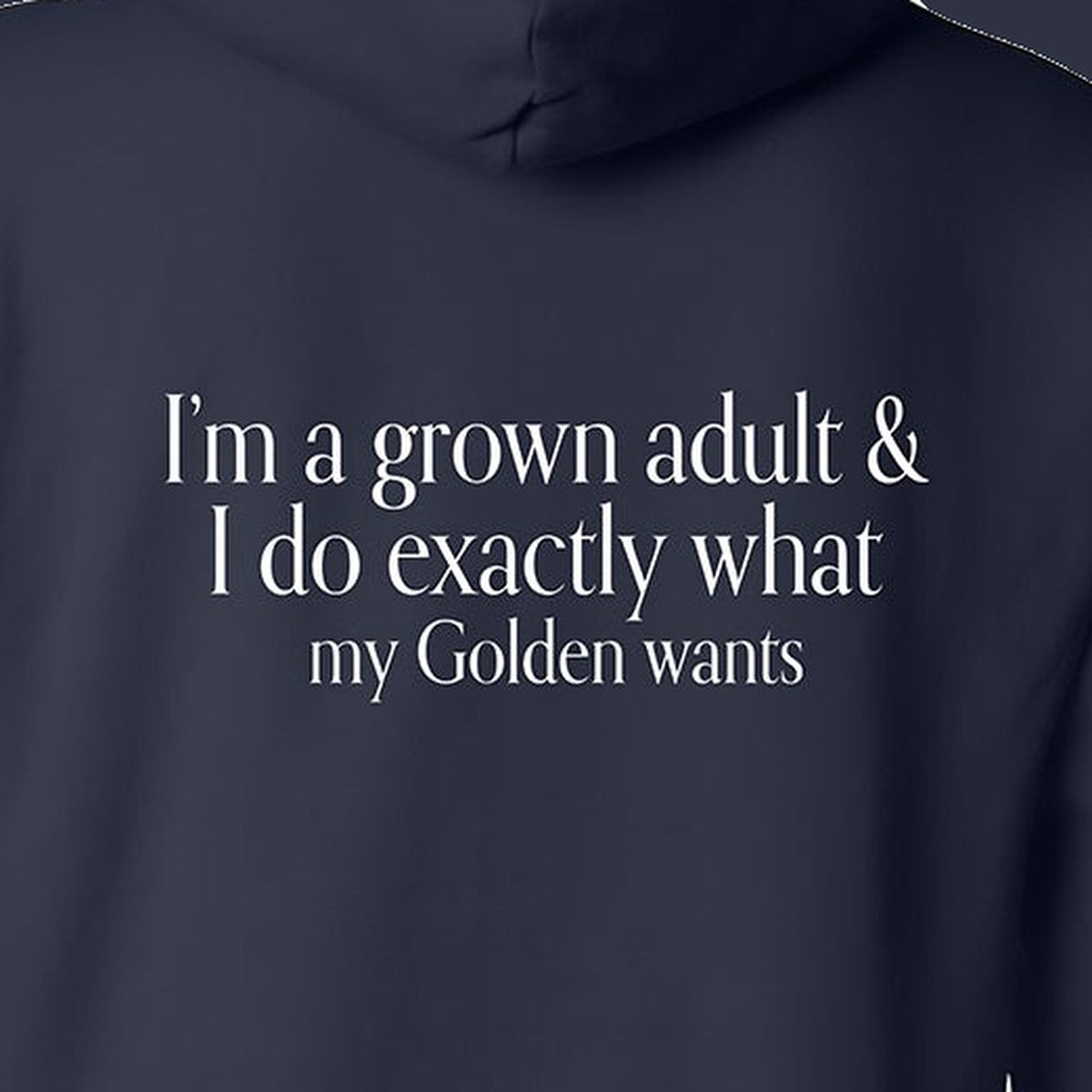 Hoodie, Grown Adult, Navy, saying close-up