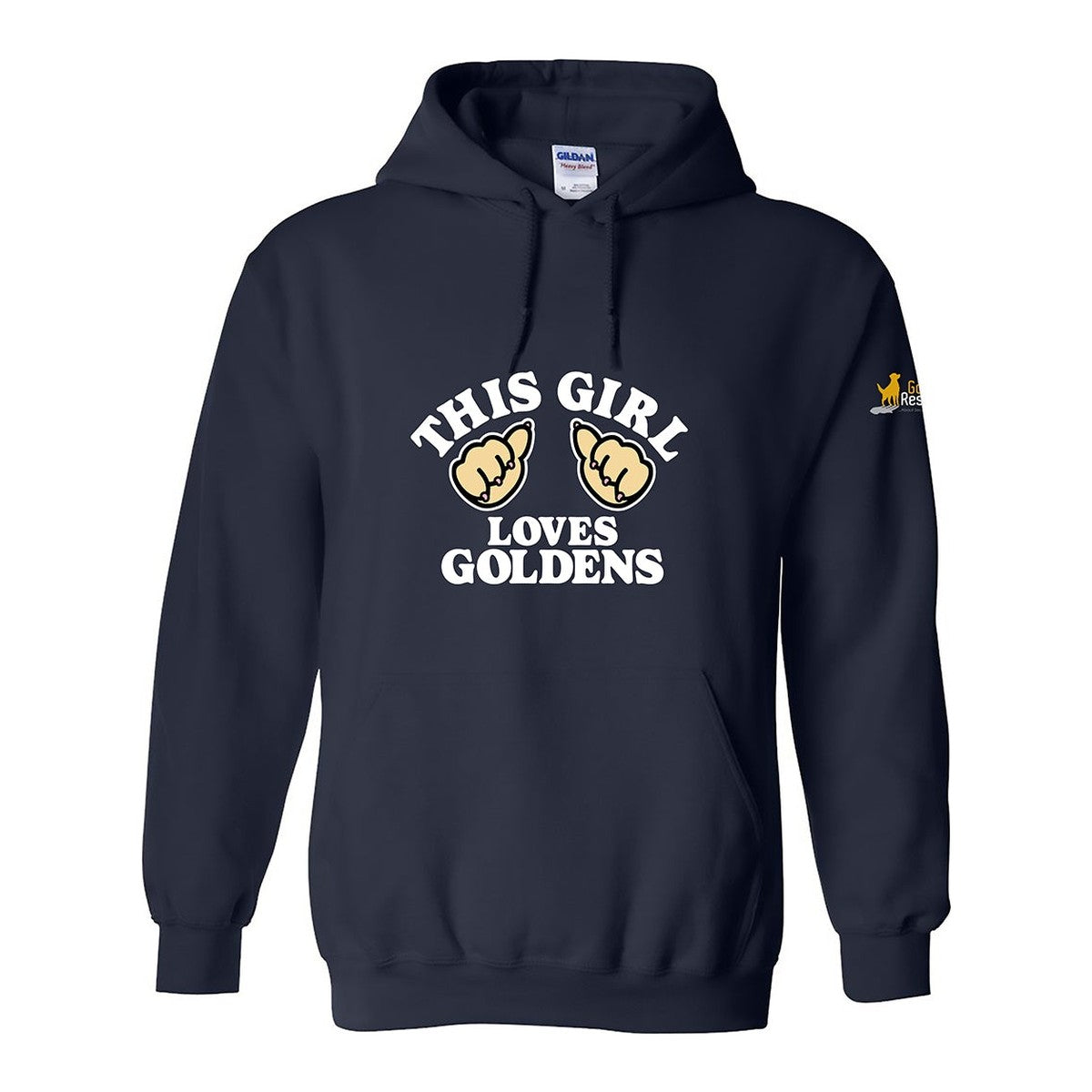 Hoodie, This Girl, Navy, front