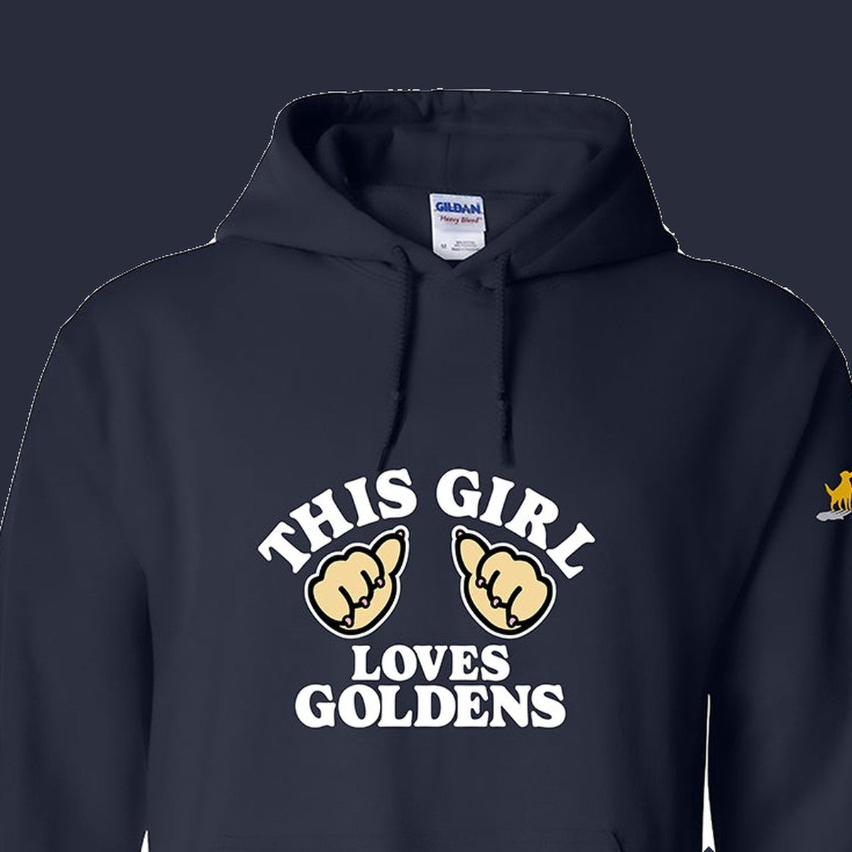 Hoodie, This Girl, Navy, saying close-up