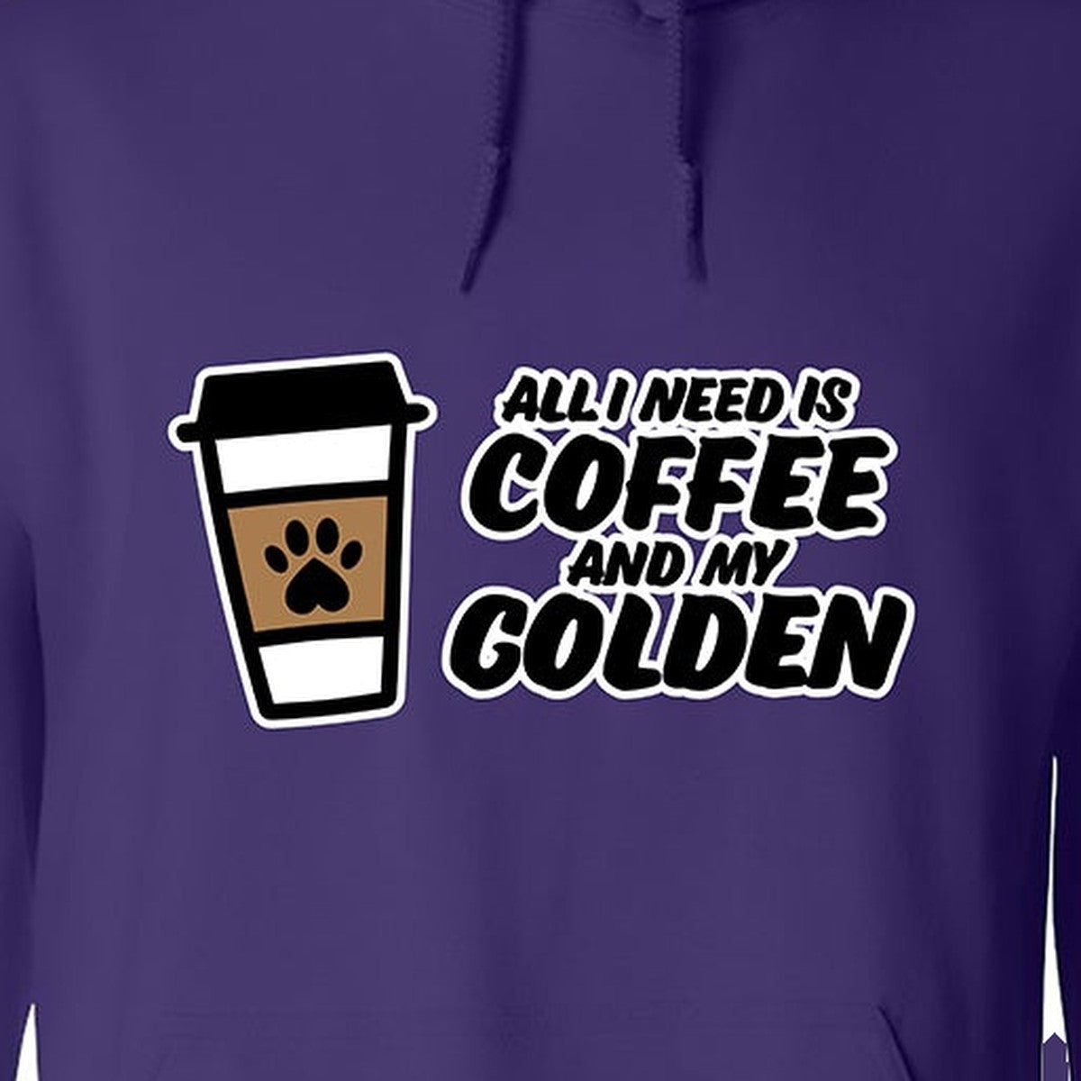 Hoodie, Coffee & Golden, Purple, saying close-up