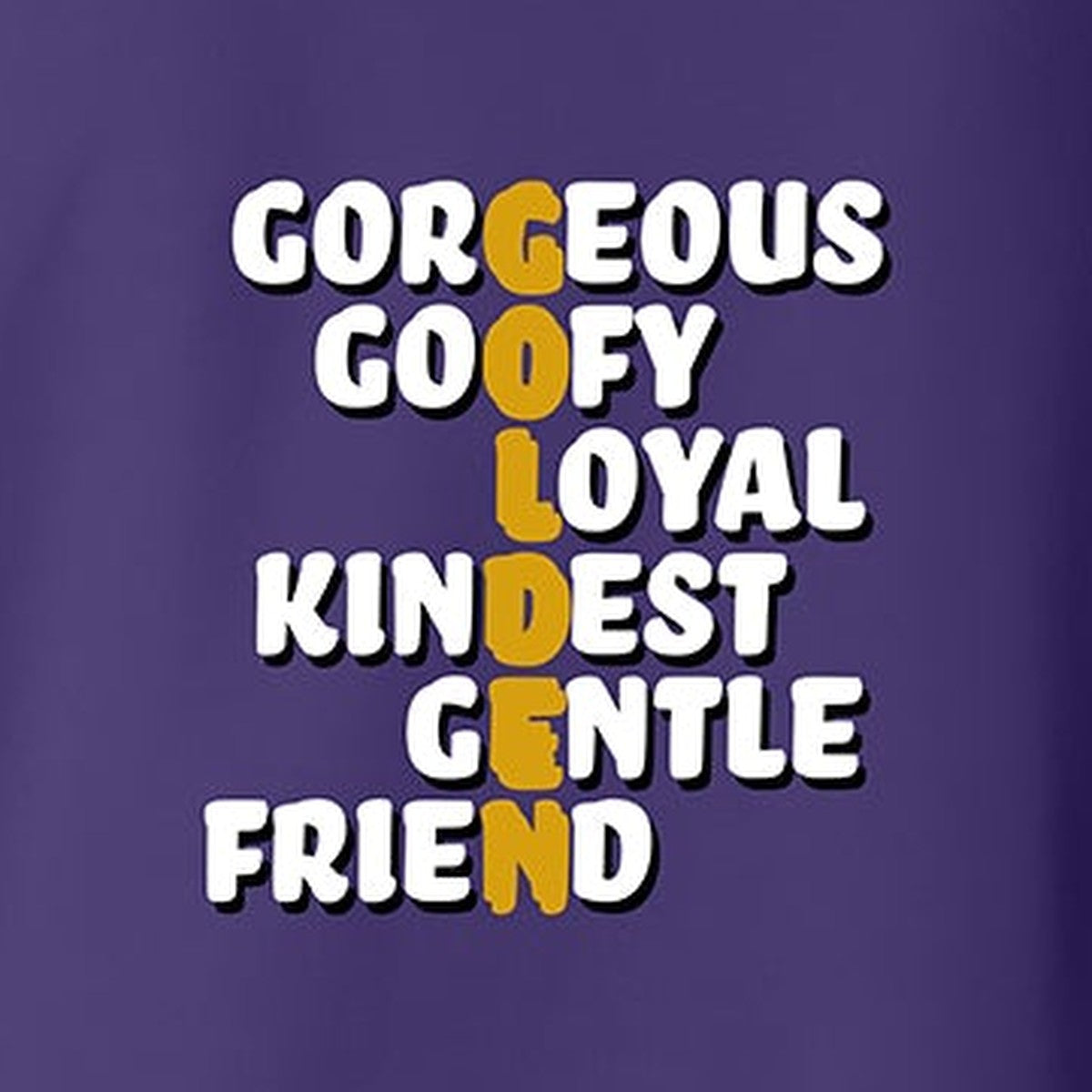Hoodie, Golden, Purple, saying close-up