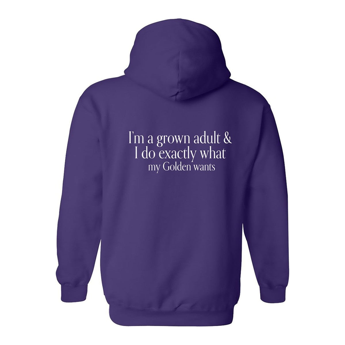 Hoodie, Grown Adult, Purple, back