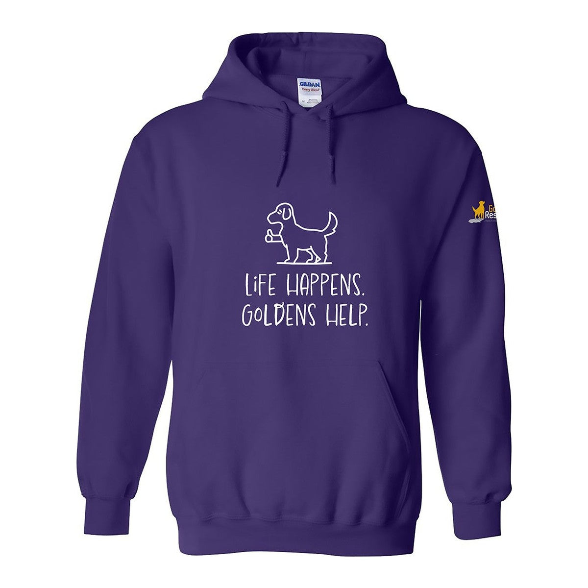 Hoodie, Life Happens, Purple, front