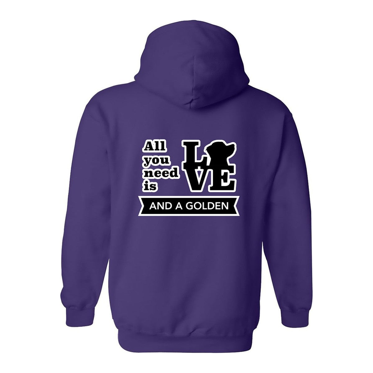 Hoodie, All You Need Is Love, Purple, back