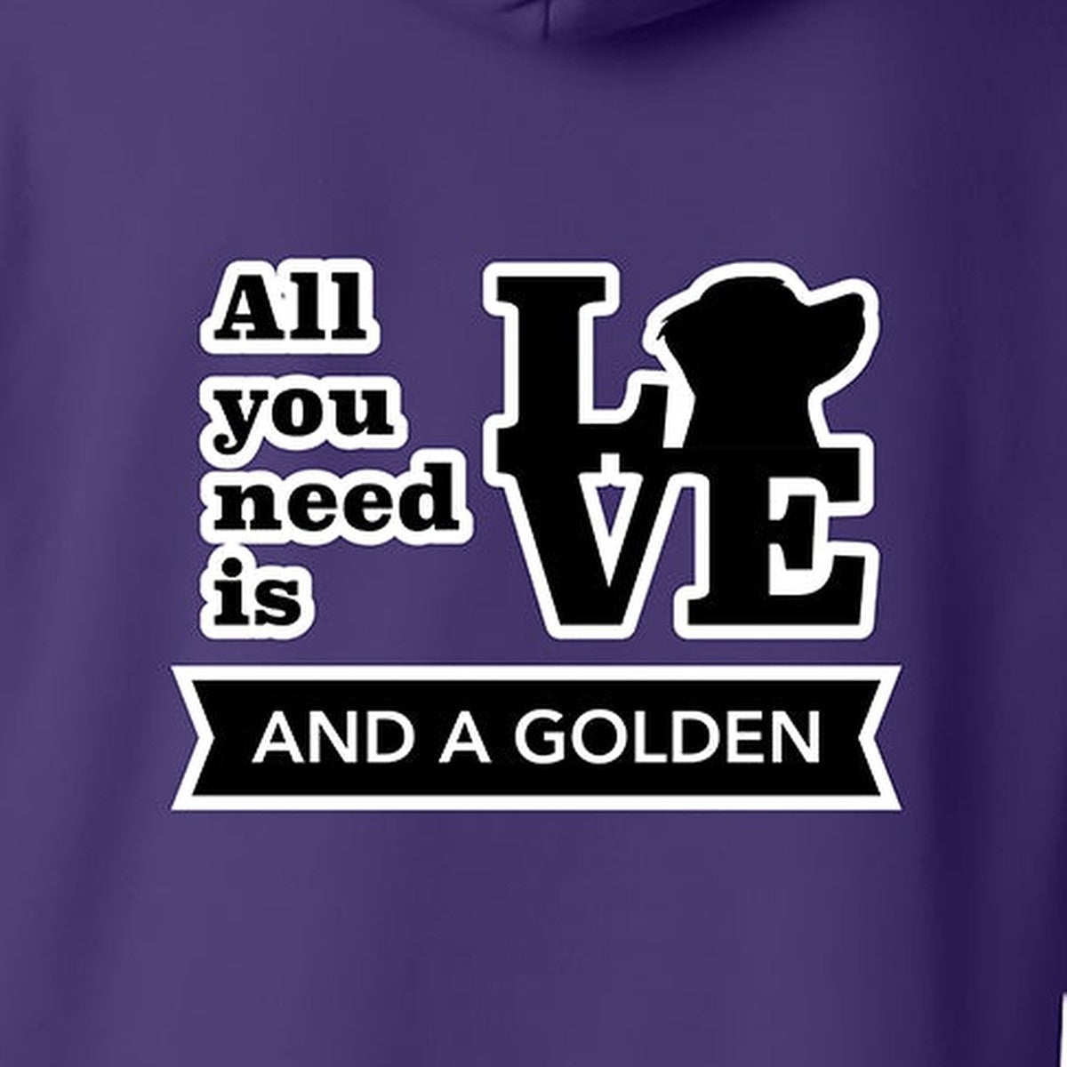 Hoodie, All You Need Is Love, Purple, saying close-up