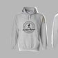 Hoodie, Golden Rescue Crest, Light grey, saying close-up