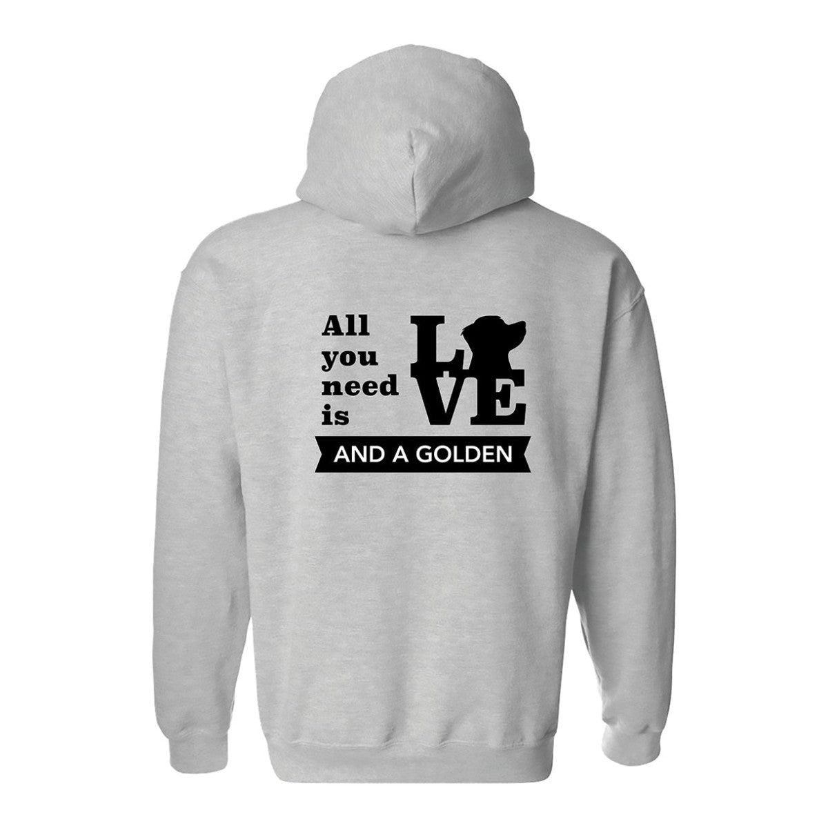 Hoodie, All You Need Is Love, Light grey, back