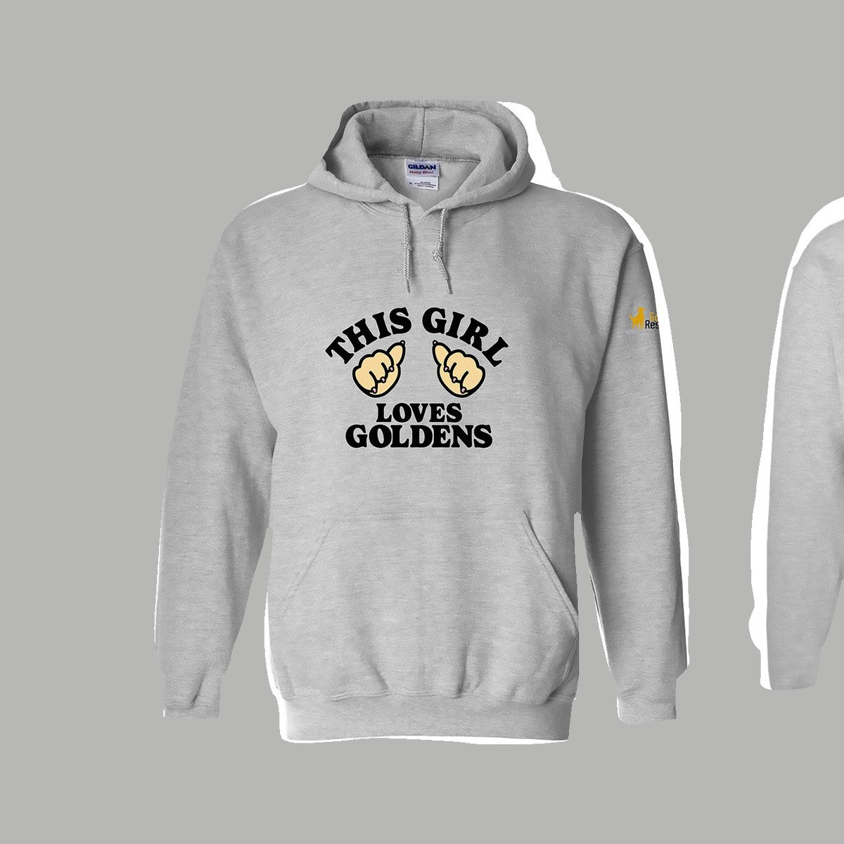 Hoodie, This Girl, Light grey, saying close-up