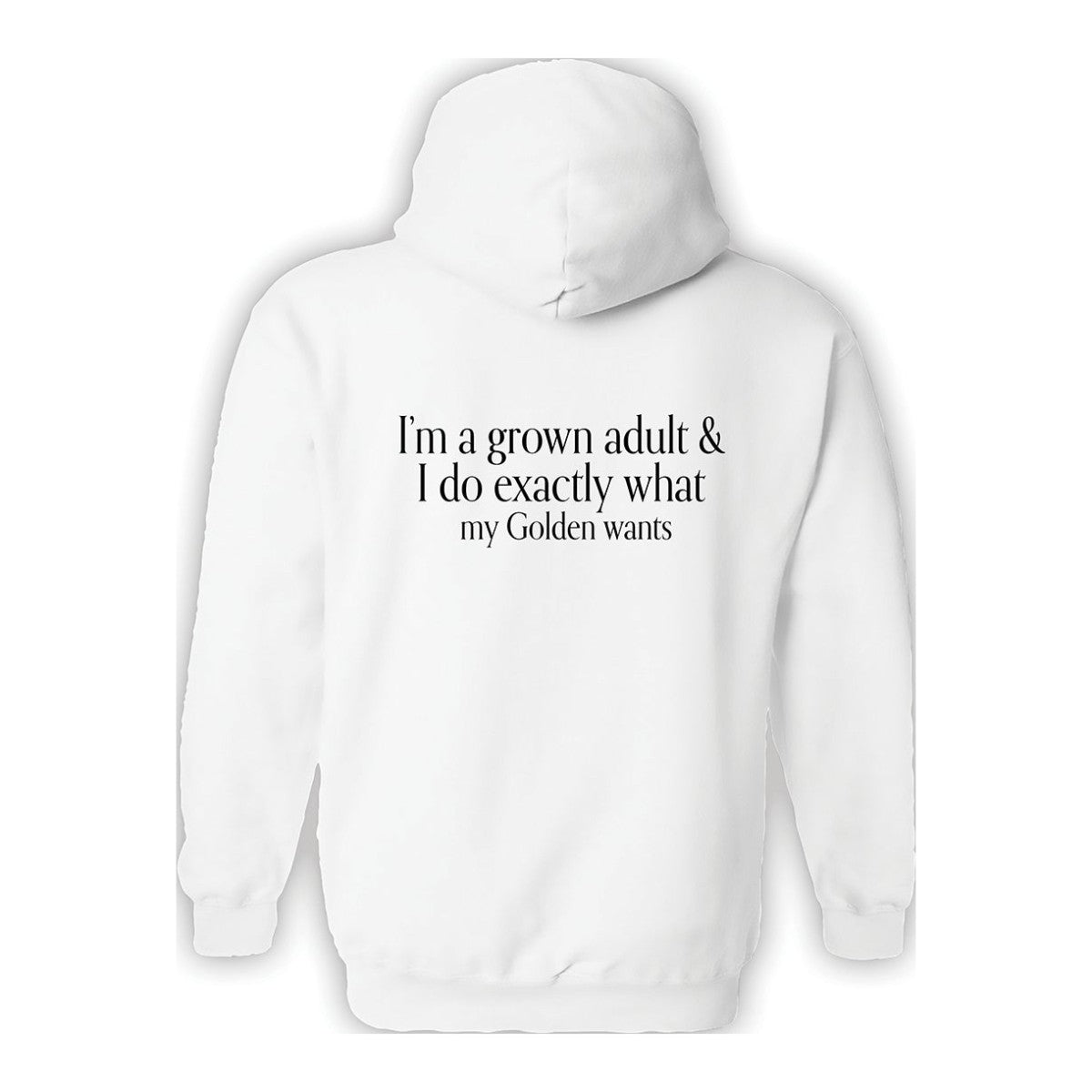 Hoodie, Grown Adult, White, back