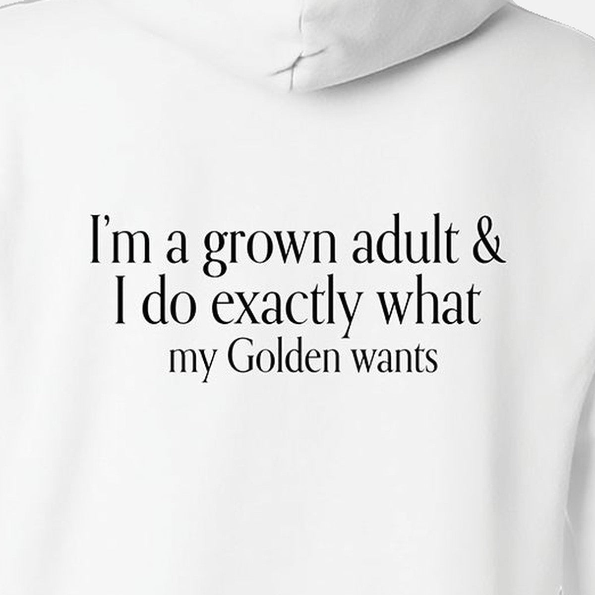 Hoodie, Grown Adult, White, saying close-up