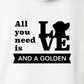 Hoodie, All You Need Is Love, White, saying close-up
