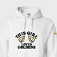 Hoodie, This Girl, White, saying close-up