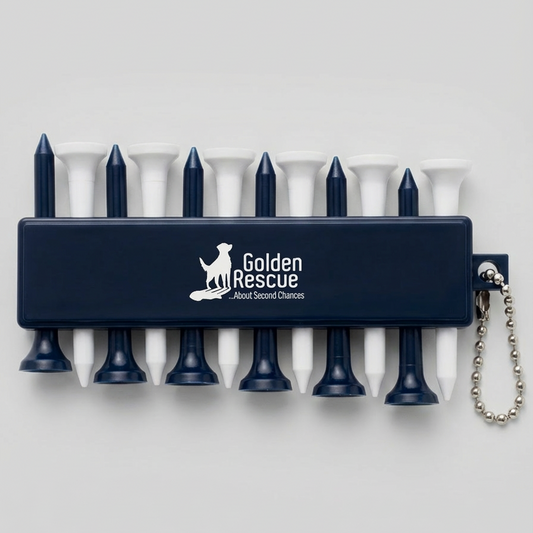 Tea bag holder with tea bags and Golden Rescue logo on a white background