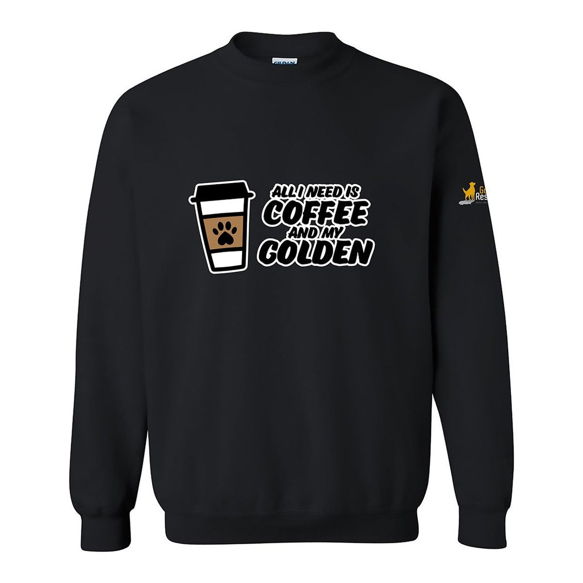 Sweatshirt, Coffee & Golden, Black, front